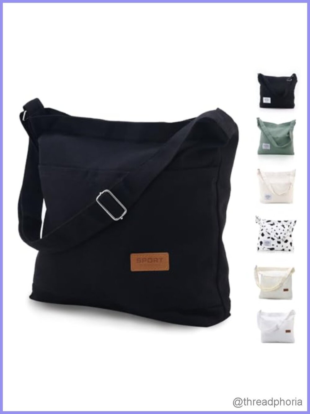 Canvas Tote Bag Convertible Crossbody Shoulder Travel Beach Hobo